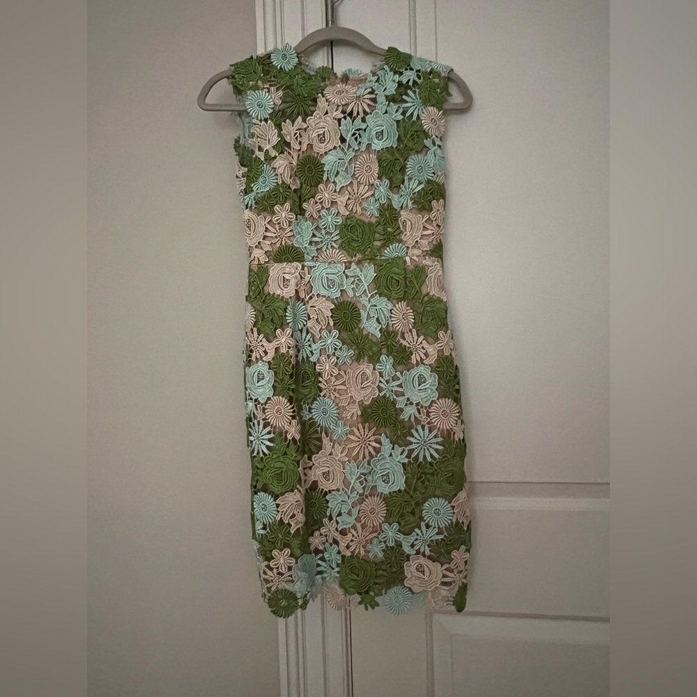 HD in Paris Green and Cream Floral Mini Dress
